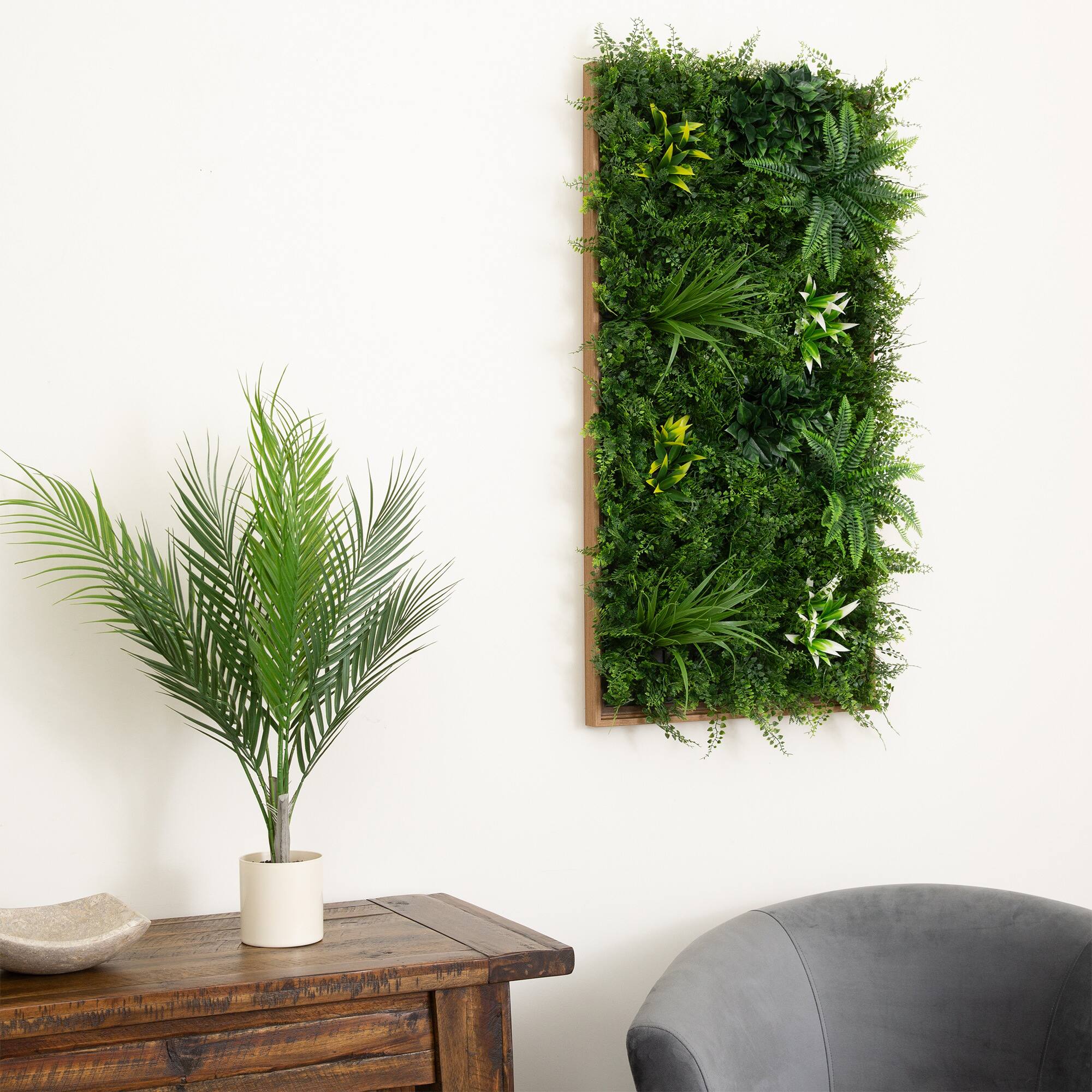 20" x 40" Framed Costa Rican Forest Artificial Living Wall Art Panel